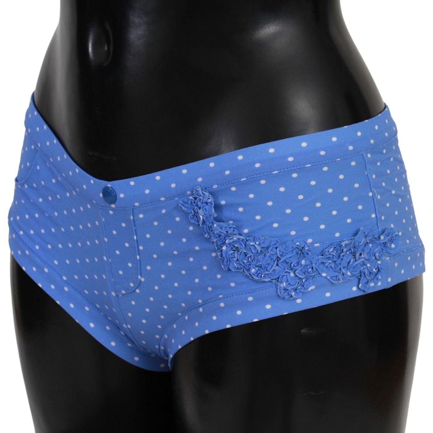 Ermanno Scervino Chic Blue Dotted Designer Bikini Set Ermanno Scervino Black