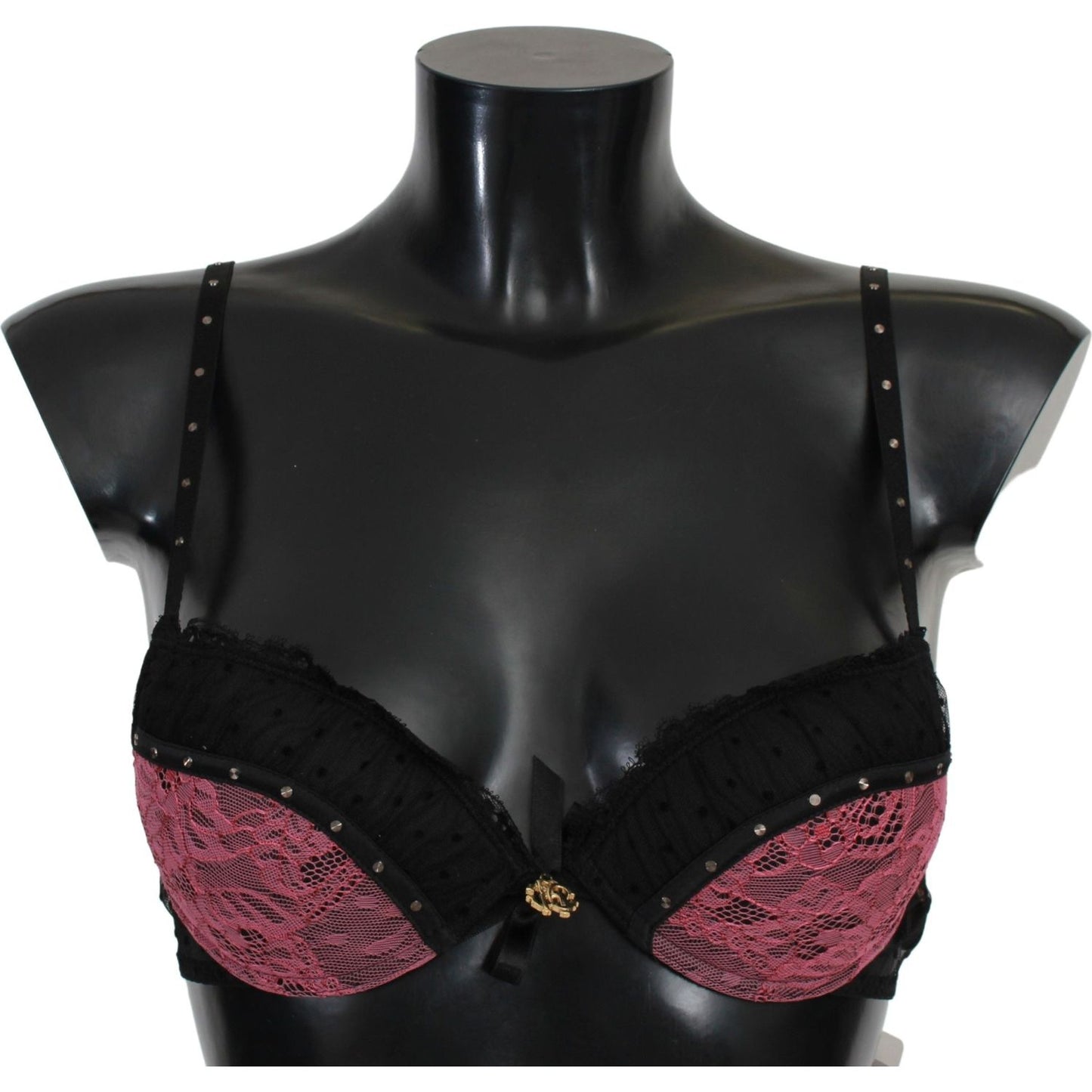 Roberto Cavalli Elegant Black Lace Push-Up Bra Roberto Cavalli Black
