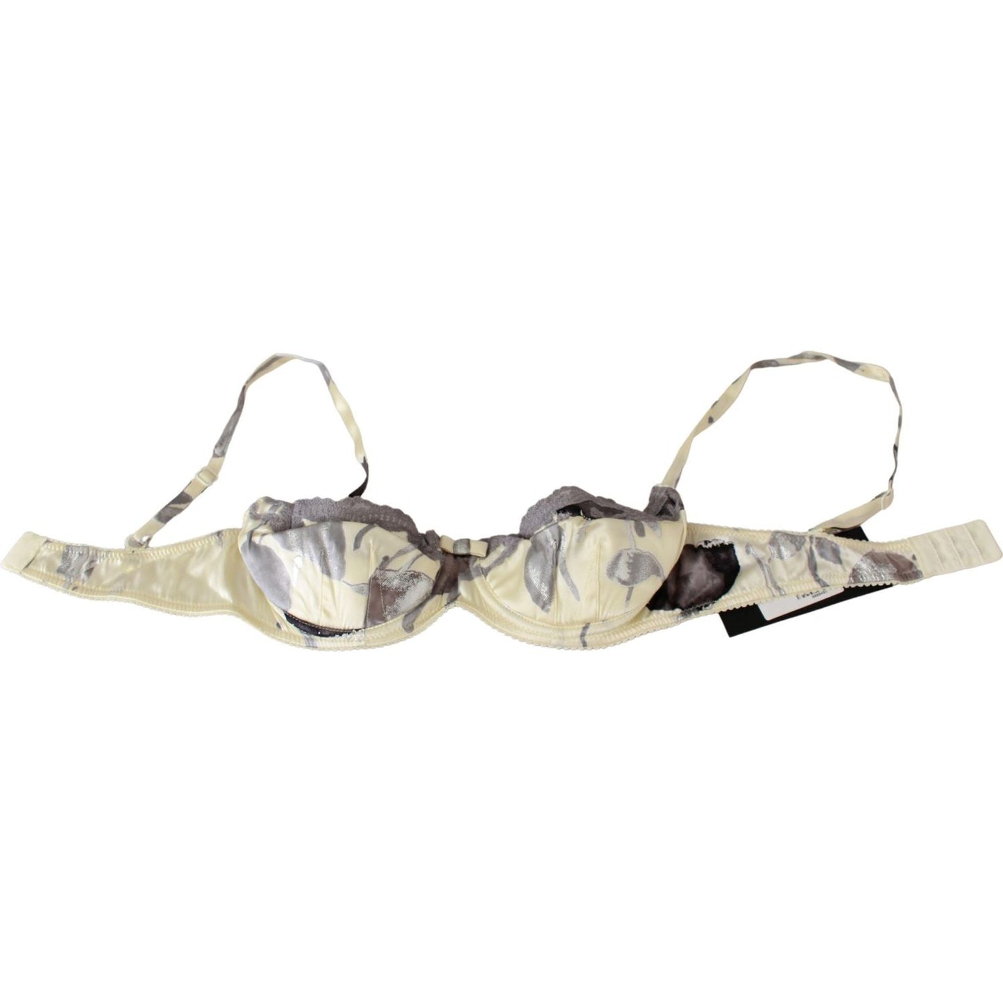 Ermanno Scervino Beige Lace Balconcino Silk Bra Ermanno Scervino Gray