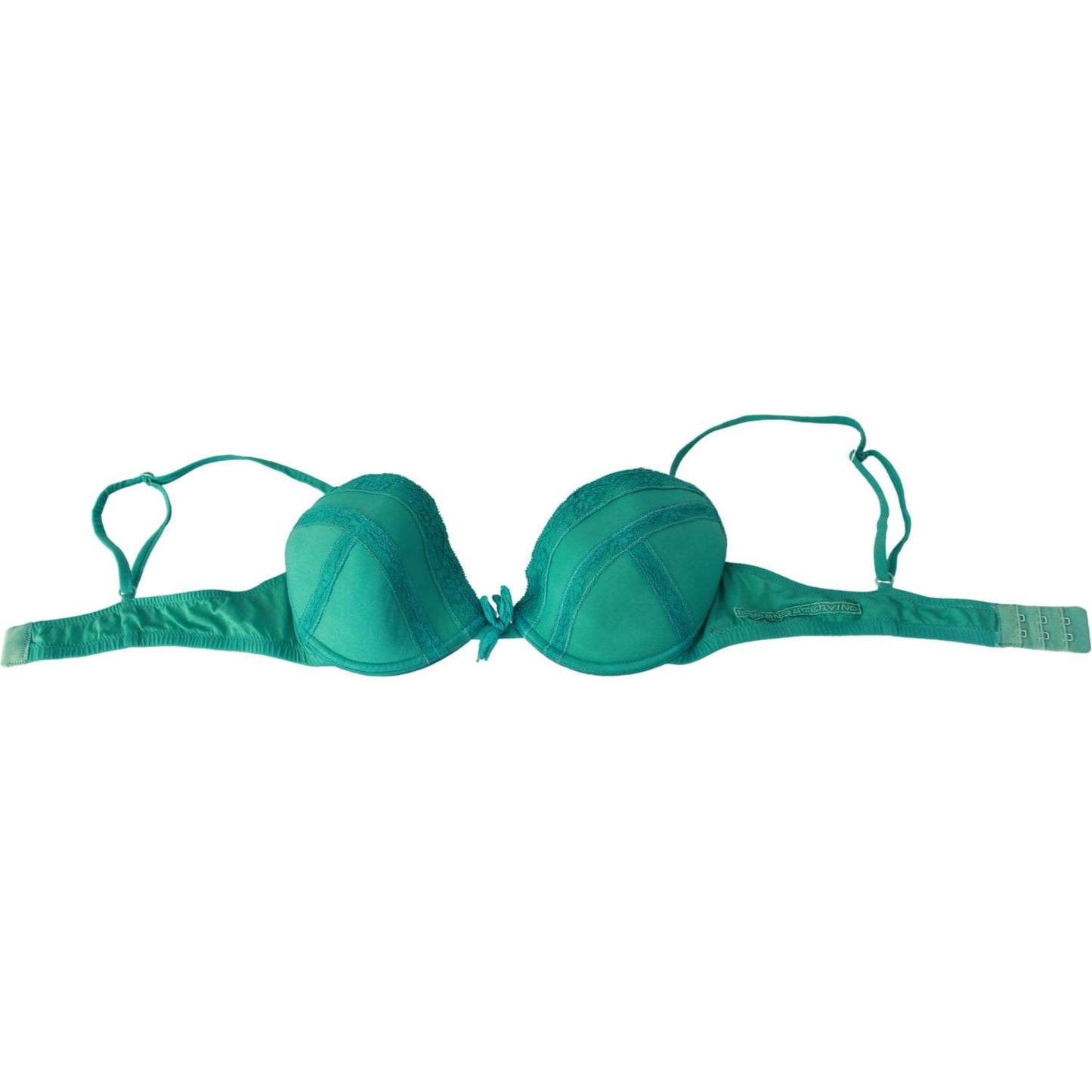 Ermanno Scervino Luxurious Green Cotton Push Up Bra Ermanno Scervino Dark Cyan