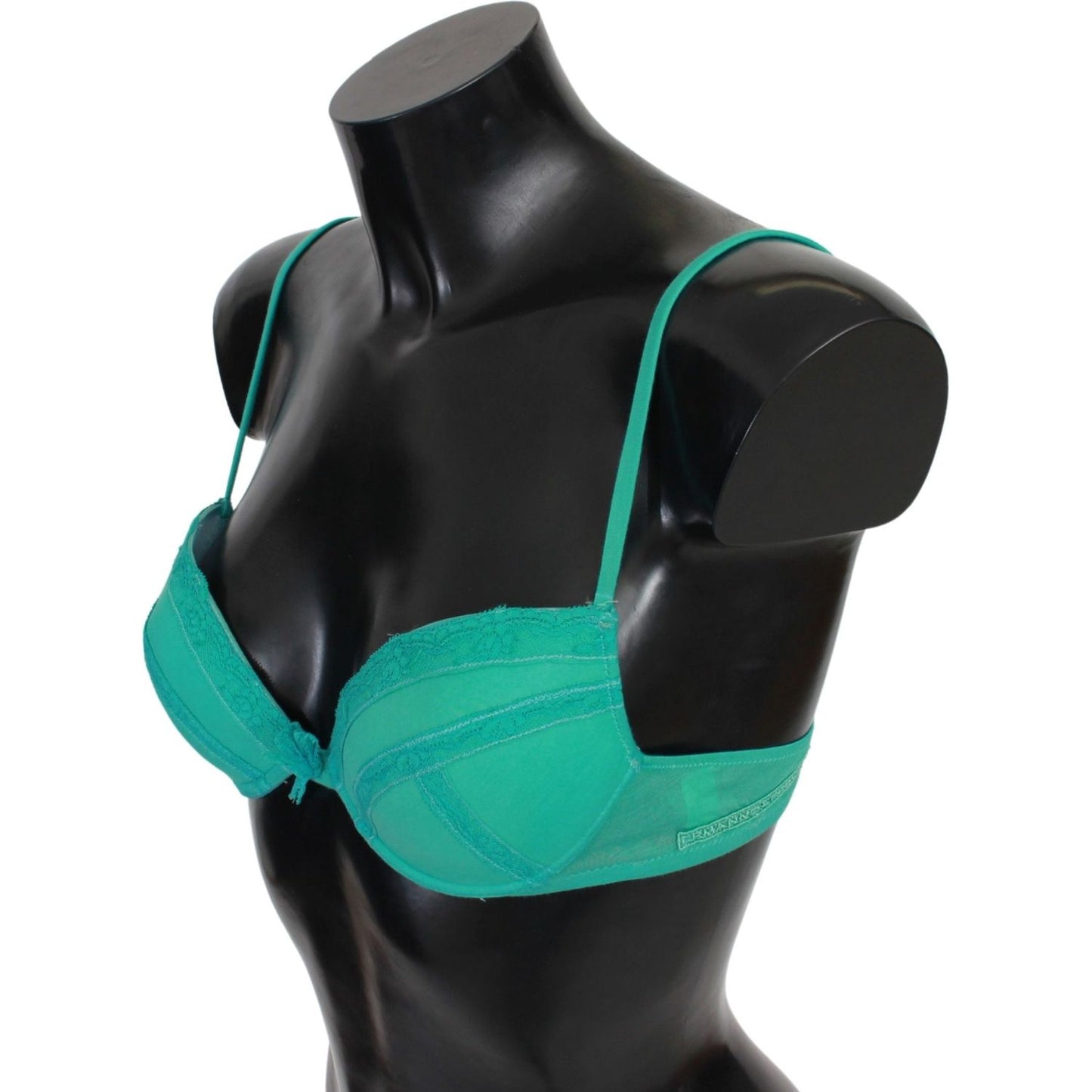 Ermanno Scervino Luxurious Green Cotton Push Up Bra Ermanno Scervino Dark Slate Gray