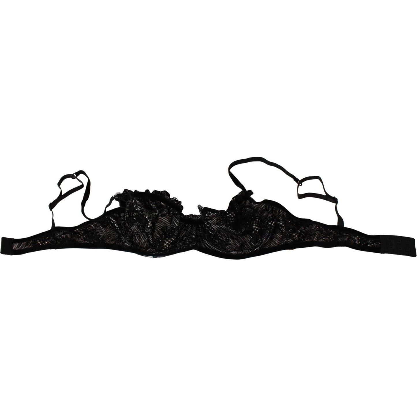 Ermanno Scervino Sleek Black Mesh Balconcino Bra Ermanno Scervino Black