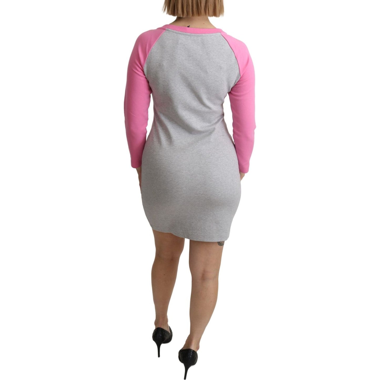 Chic Gray Cotton Blend Moschino Sweater Dress Moschino Rosy Brown