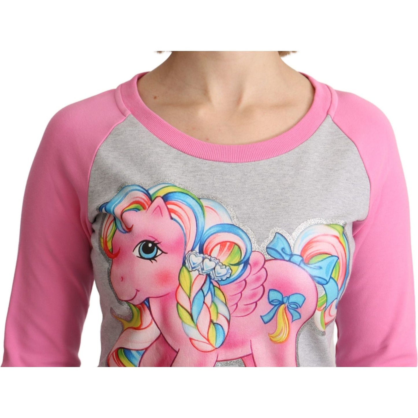 Chic Gray Cotton Blend Moschino Sweater Dress Moschino Rosy Brown