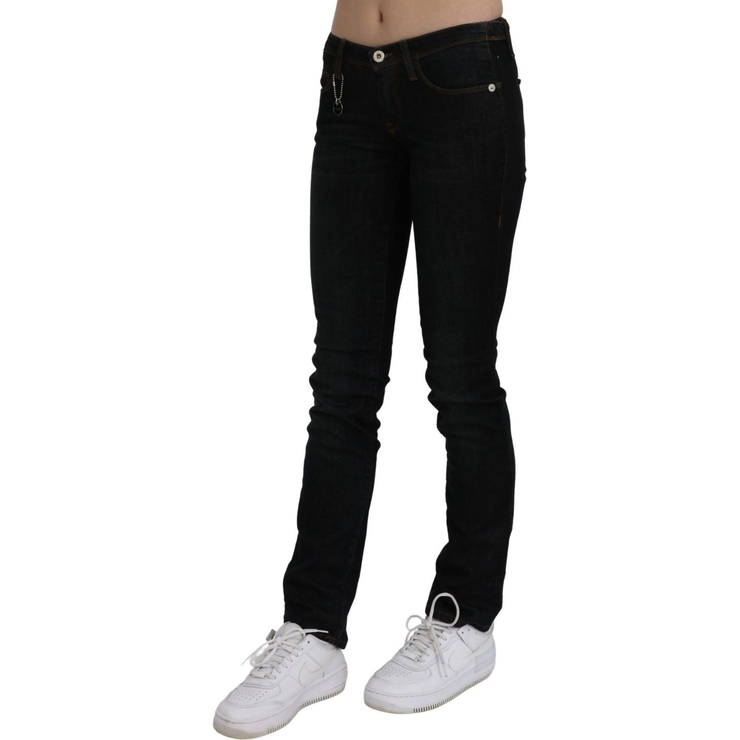 Costume National Chic Black Mid Waist Slim Fit Denim Jeans Jeans & Pants Costume National Gray