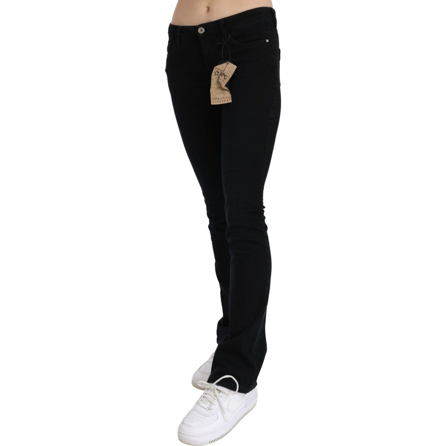 Costume National Chic Black Slim Fit Low Waist Denim Jeans & Pants Costume National Gray