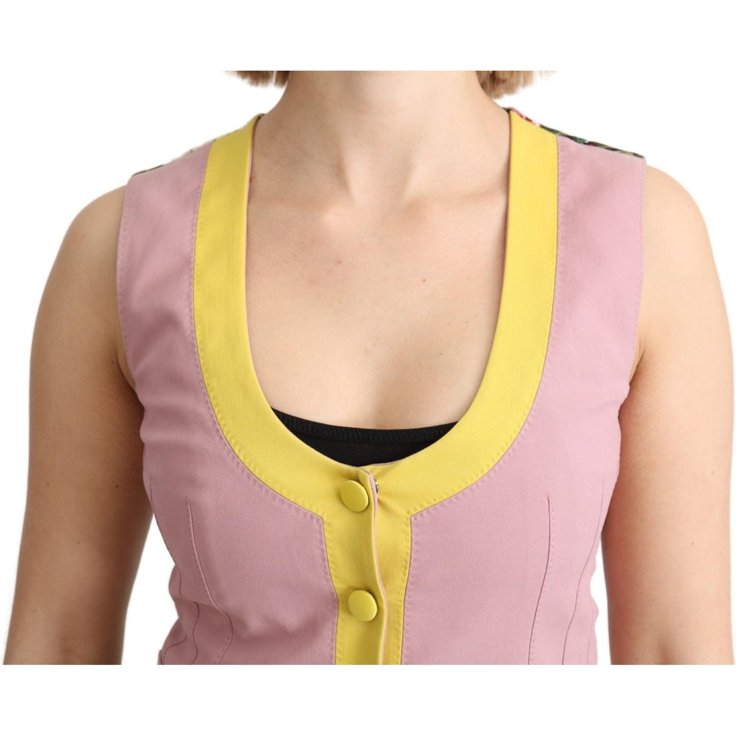 Dolce & Gabbana Chic Sleeveless Vest in Pink Hues Dolce & Gabbana Tan