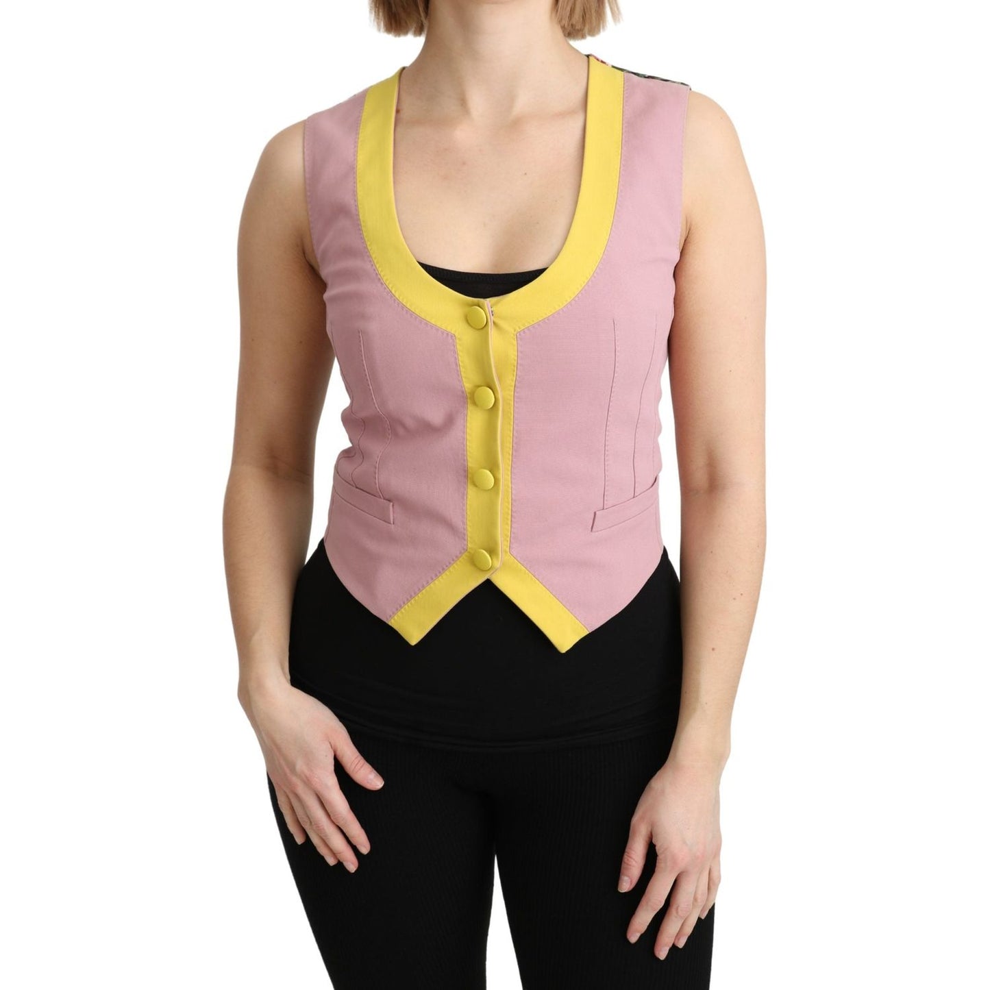 Dolce & Gabbana Chic Sleeveless Vest in Pink Hues Dolce & Gabbana Tan