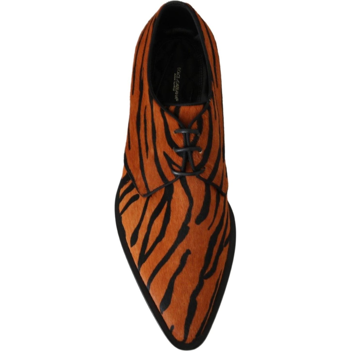 Dolce & Gabbana Tiger Pattern Dress Shoes with Pony Hair Dolce & Gabbana Black