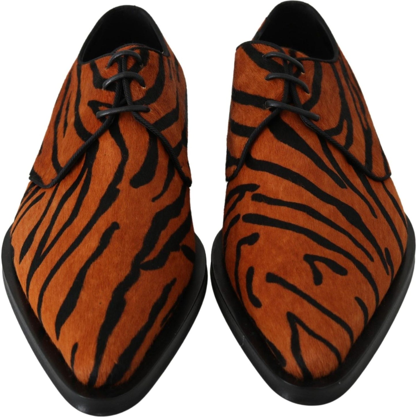 Dolce & Gabbana Tiger Pattern Dress Shoes with Pony Hair Dolce & Gabbana Black