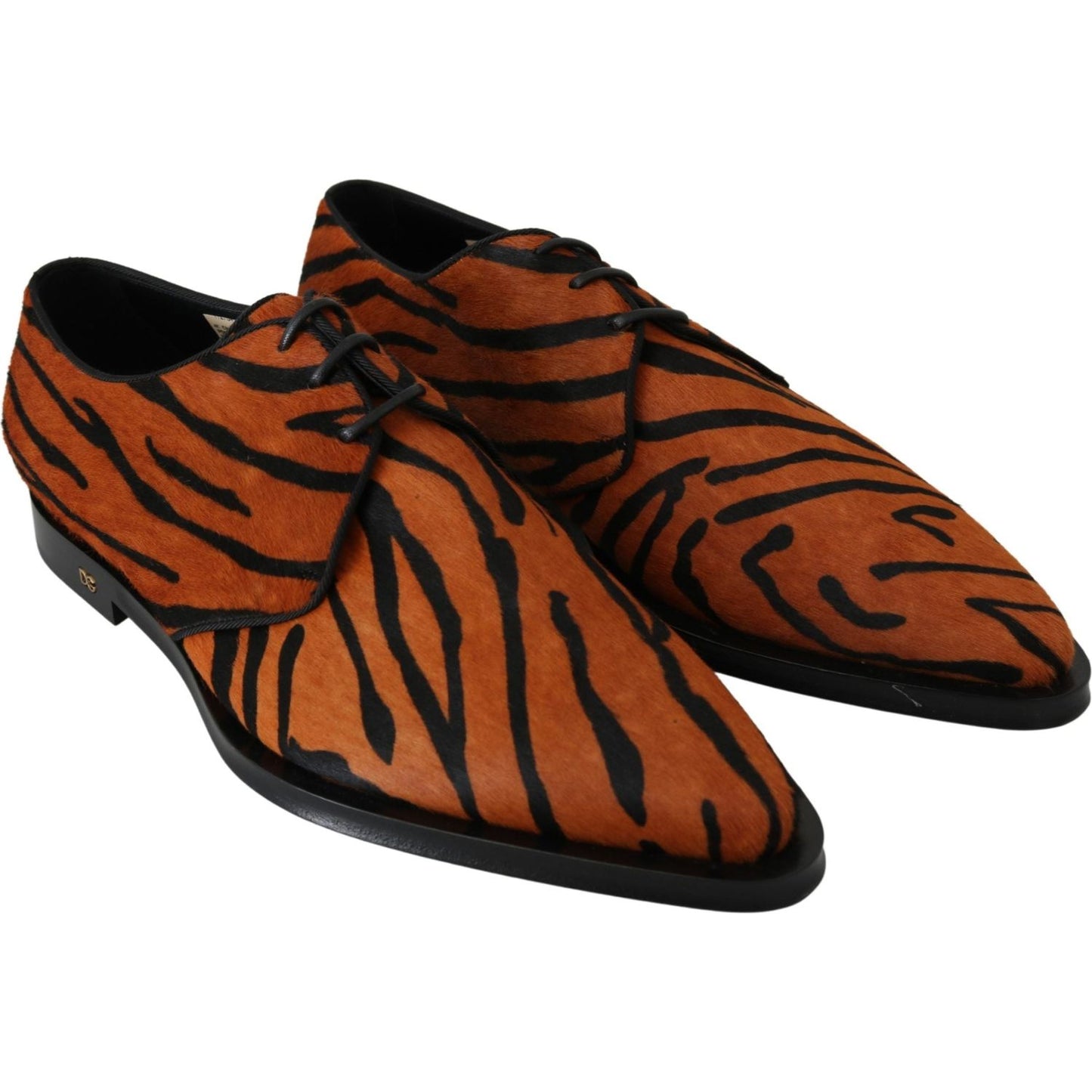 Dolce & Gabbana Tiger Pattern Dress Shoes with Pony Hair Dolce & Gabbana Black