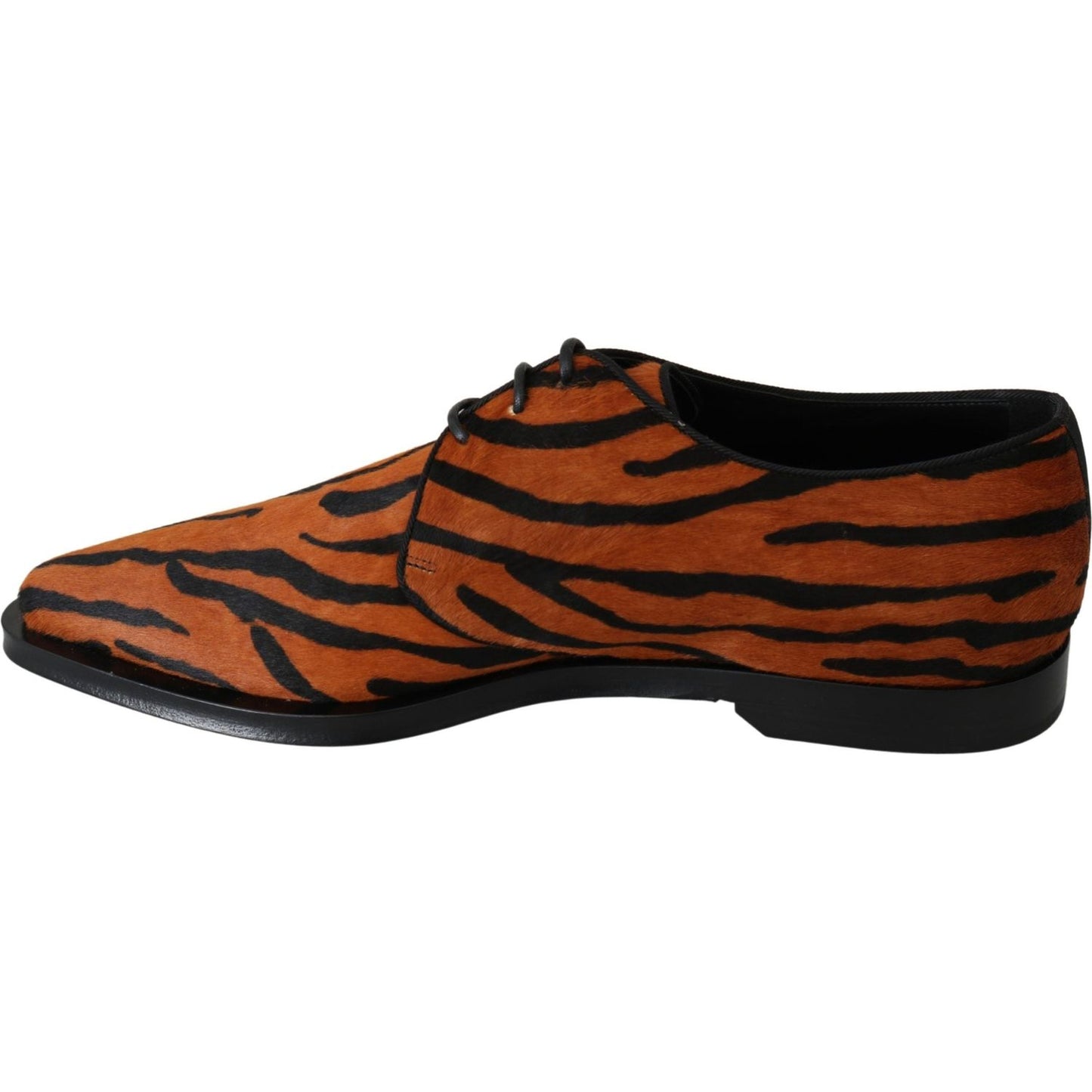 Dolce & Gabbana Tiger Pattern Dress Shoes with Pony Hair Dolce & Gabbana Black