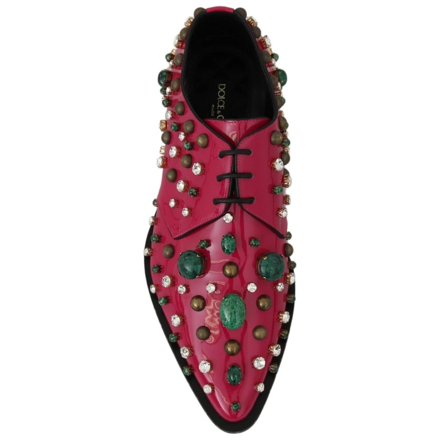 Dolce & Gabbana Fuchsia Pink Crystal Patent Flats Dolce & Gabbana Brown