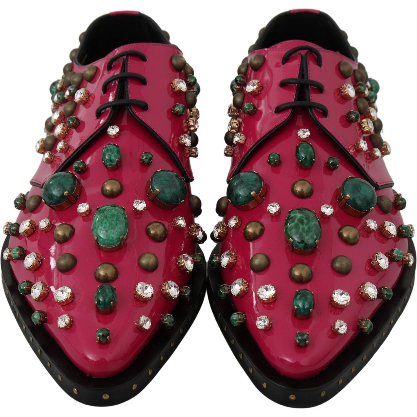 Dolce & Gabbana Fuchsia Pink Crystal Patent Flats Dolce & Gabbana Brown