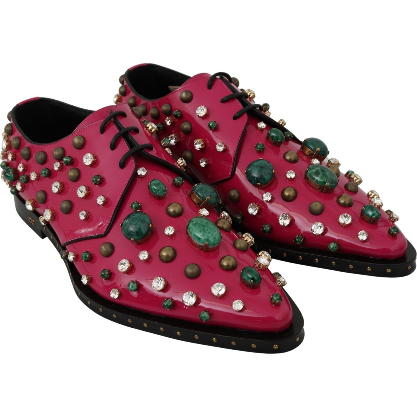 Dolce & Gabbana Fuchsia Pink Crystal Patent Flats Dolce & Gabbana Brown