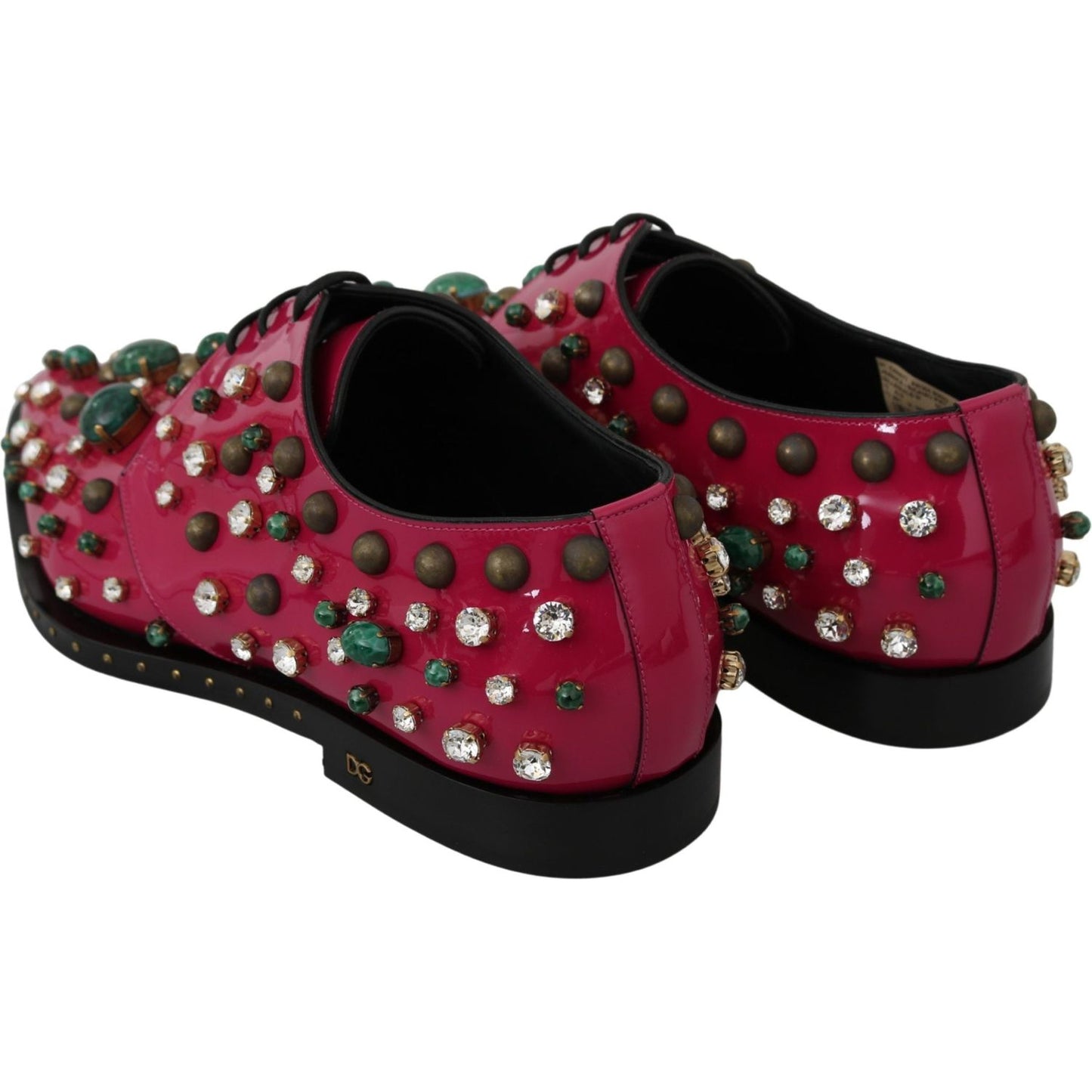 Dolce & Gabbana Fuchsia Pink Crystal Patent Flats Dolce & Gabbana Black