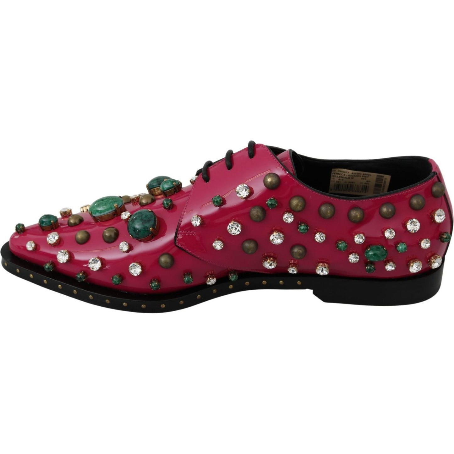 Dolce & Gabbana Fuchsia Pink Crystal Patent Flats Dolce & Gabbana Brown