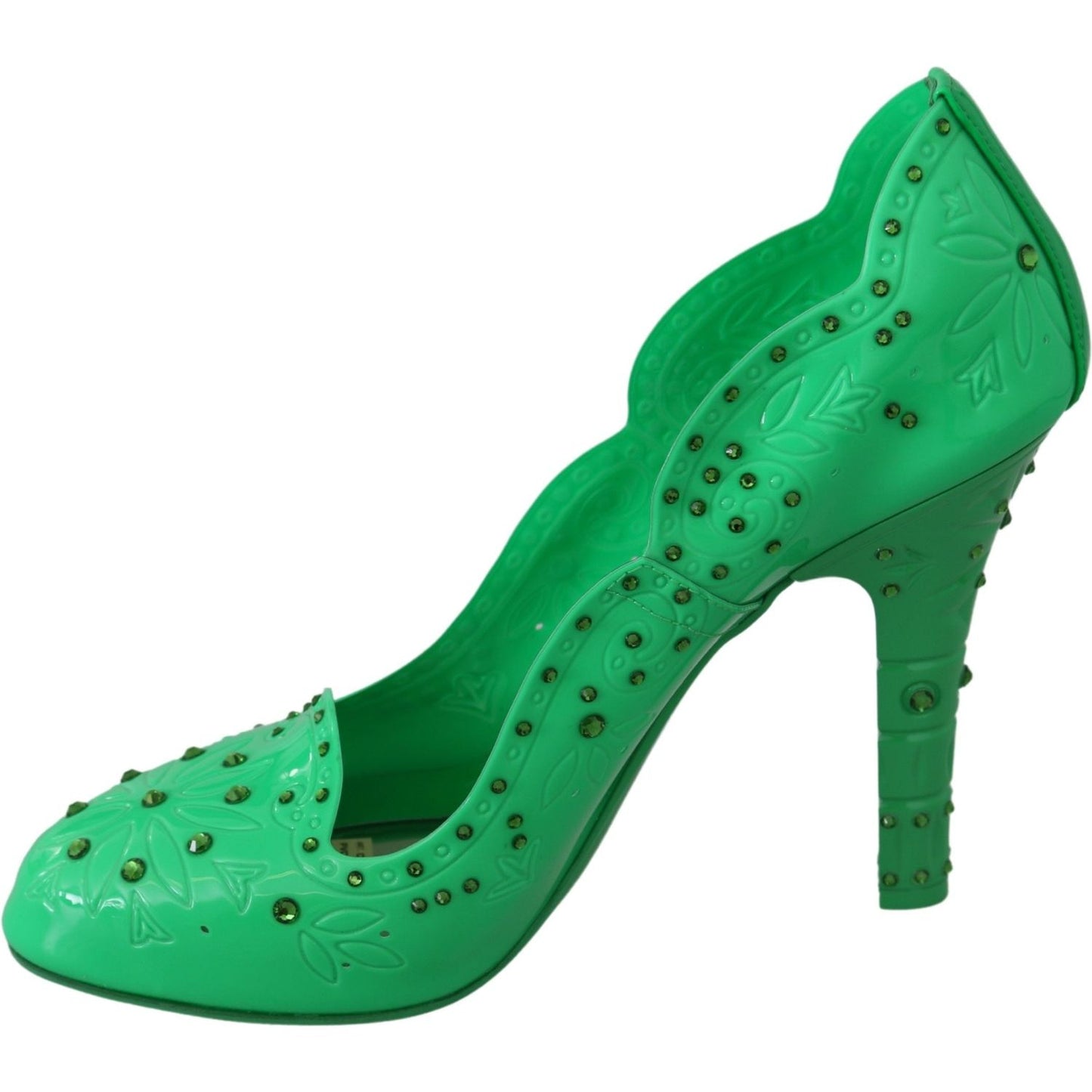 Dolce & Gabbana Enchanting Crystal Cinderella Pumps in Lush Green Dolce & Gabbana Sea Green