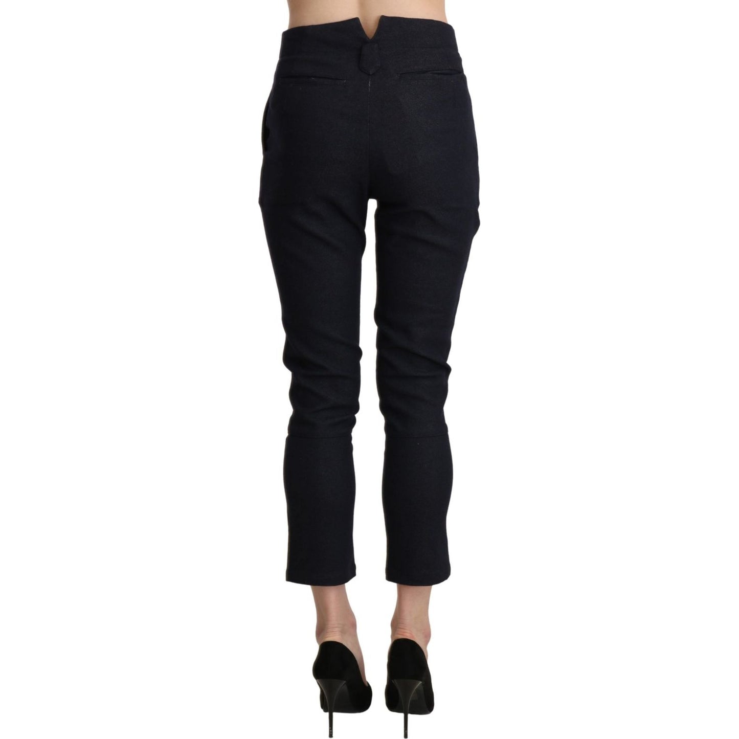 Ermanno Scervino Chic High Waist Cropped Capri Pants Jeans & Pants Ermanno Scervino Black