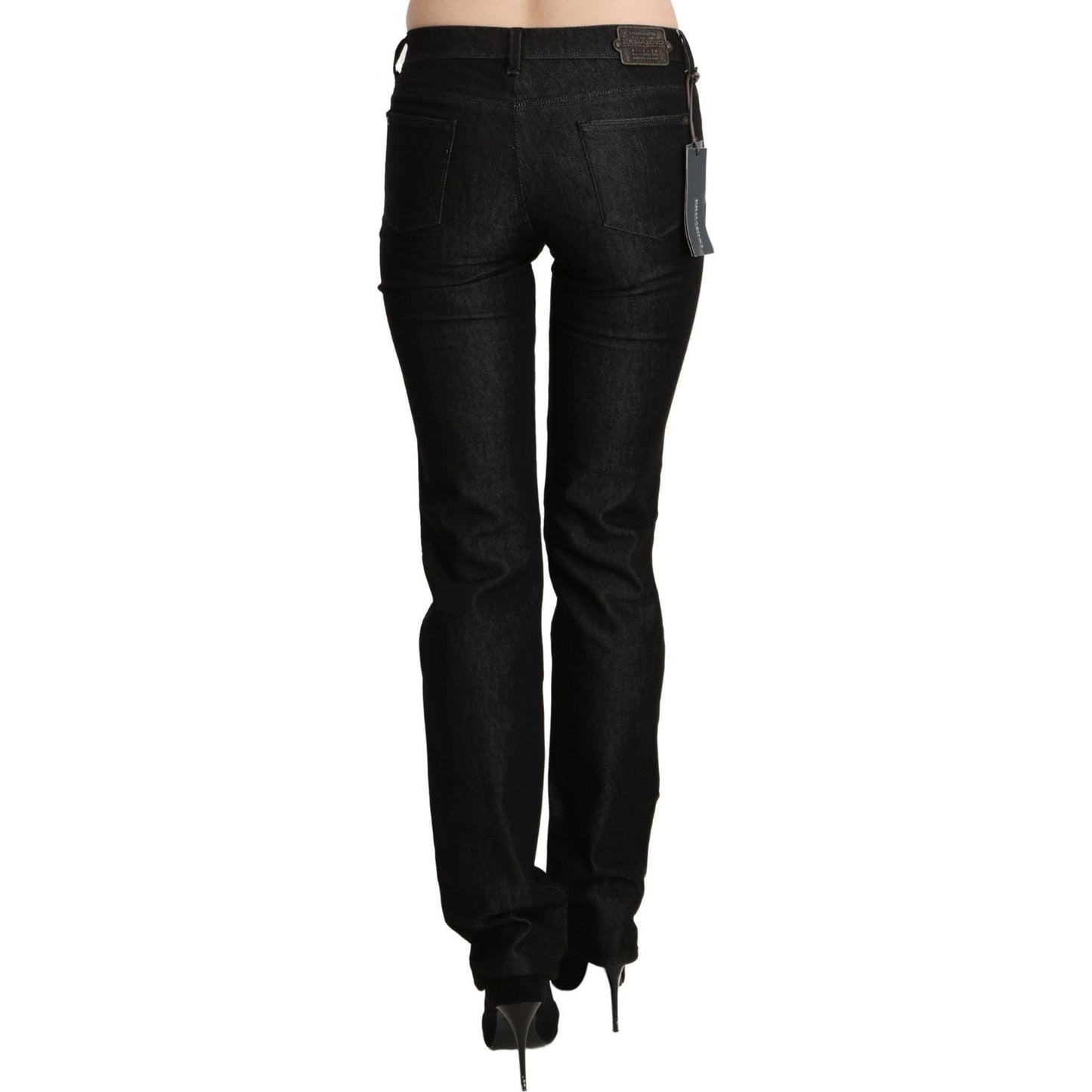 Ermanno Scervino Chic Black Mid Waist Skinny Jeans Jeans & Pants Ermanno Scervino Black