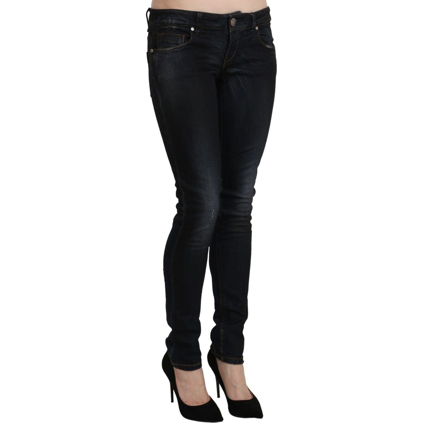 Acht Sleek Black Washed Skinny Jeans Acht Black