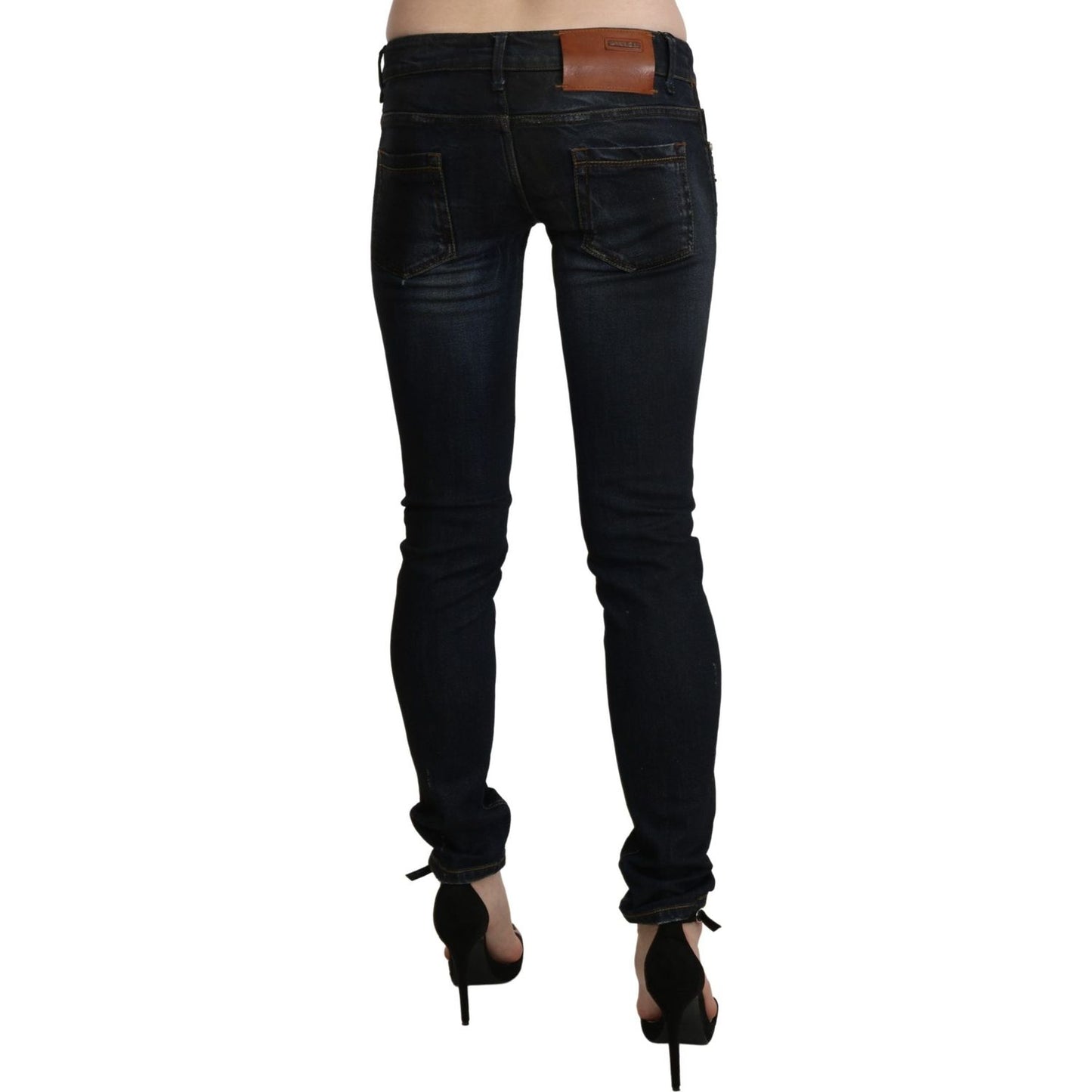 Acht Chic Low Waist Skinny Black Jeans Jeans & Pants Acht Black