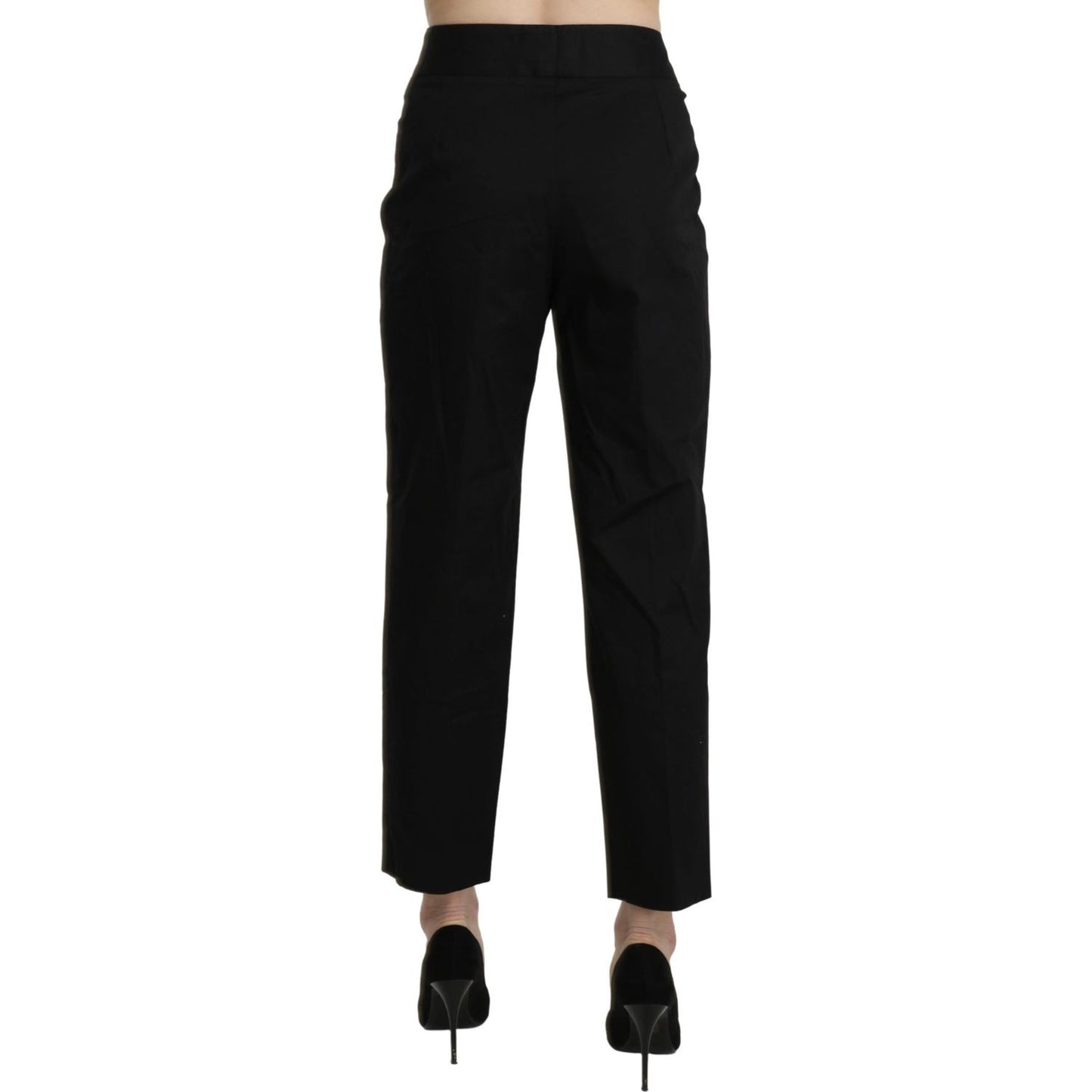 BENCIVENGA Elegant High Waist Cropped Pants Jeans & Pants BENCIVENGA Black