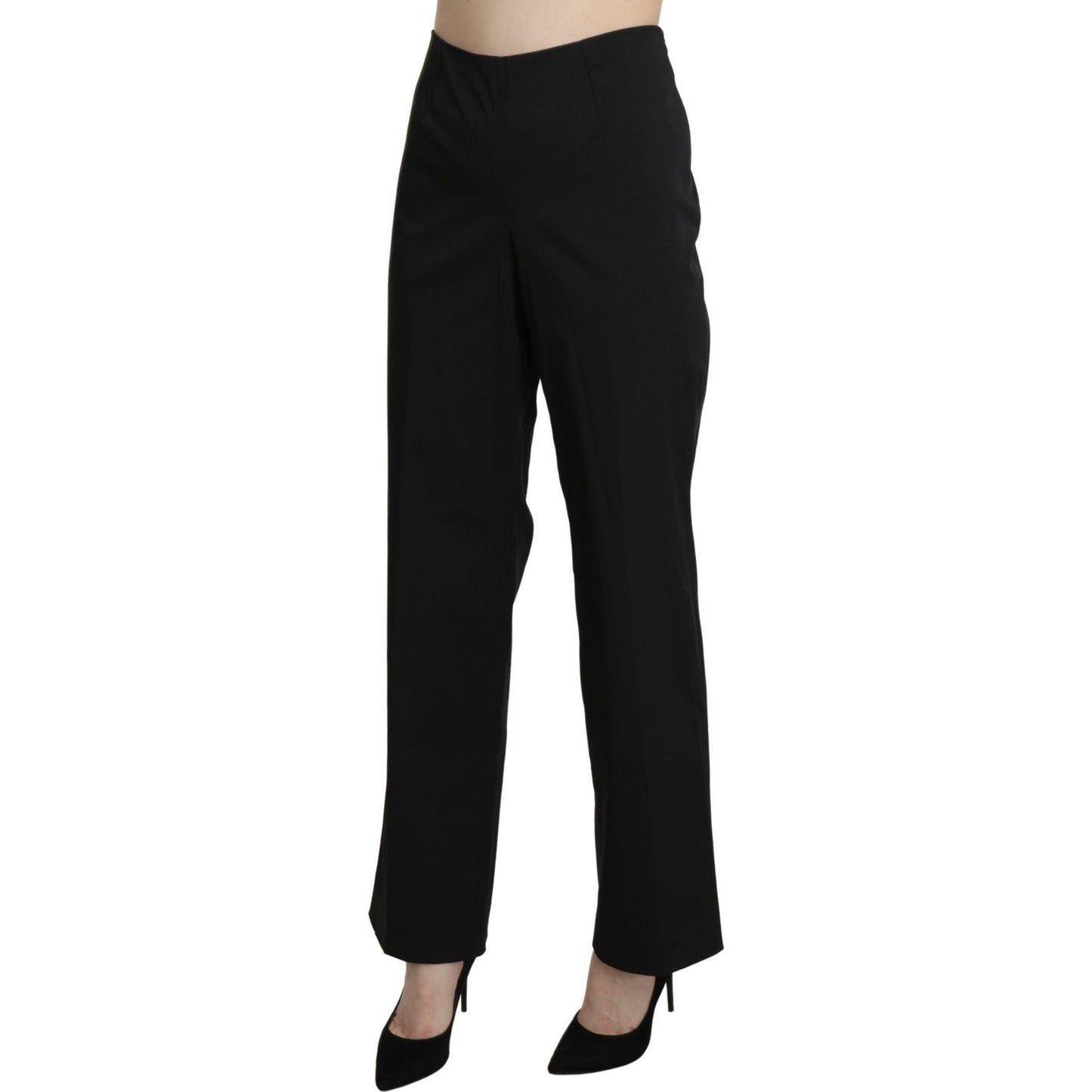 BENCIVENGA Elegant High Waist Straight Black Pants Jeans & Pants BENCIVENGA Black