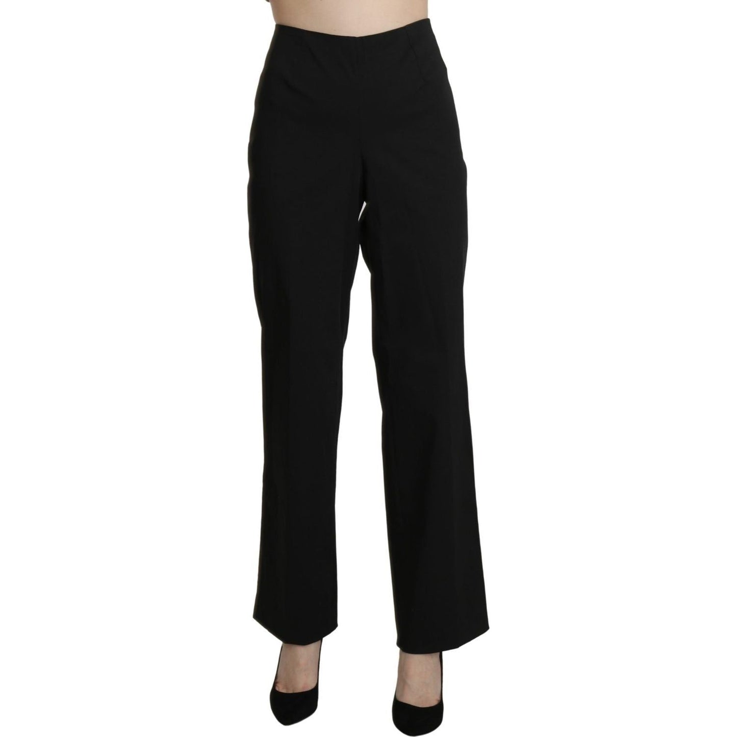 BENCIVENGA Elegant High Waist Straight Black Pants Jeans & Pants BENCIVENGA Black