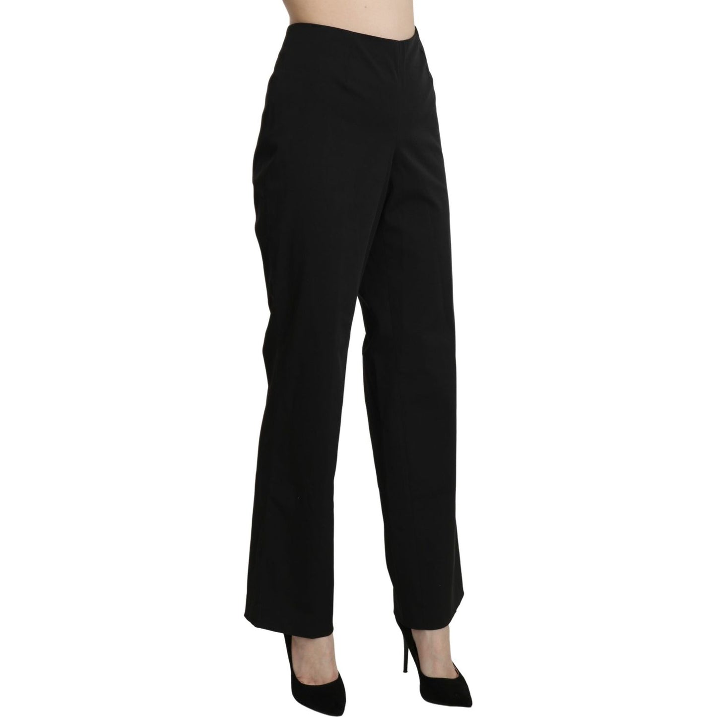 BENCIVENGA Elegant High Waist Straight Black Pants Jeans & Pants BENCIVENGA Black