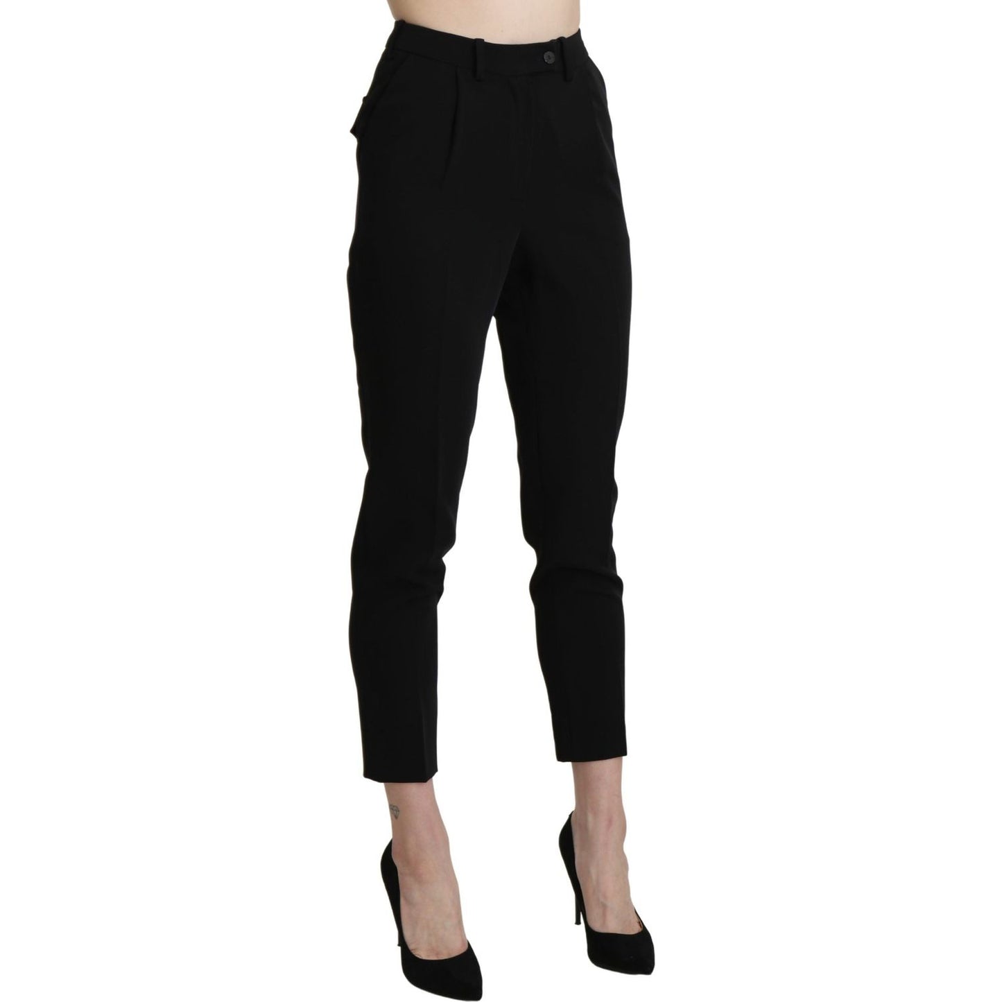 BENCIVENGA Chic High Waist Skinny Cropped Trousers Jeans & Pants BENCIVENGA Tan