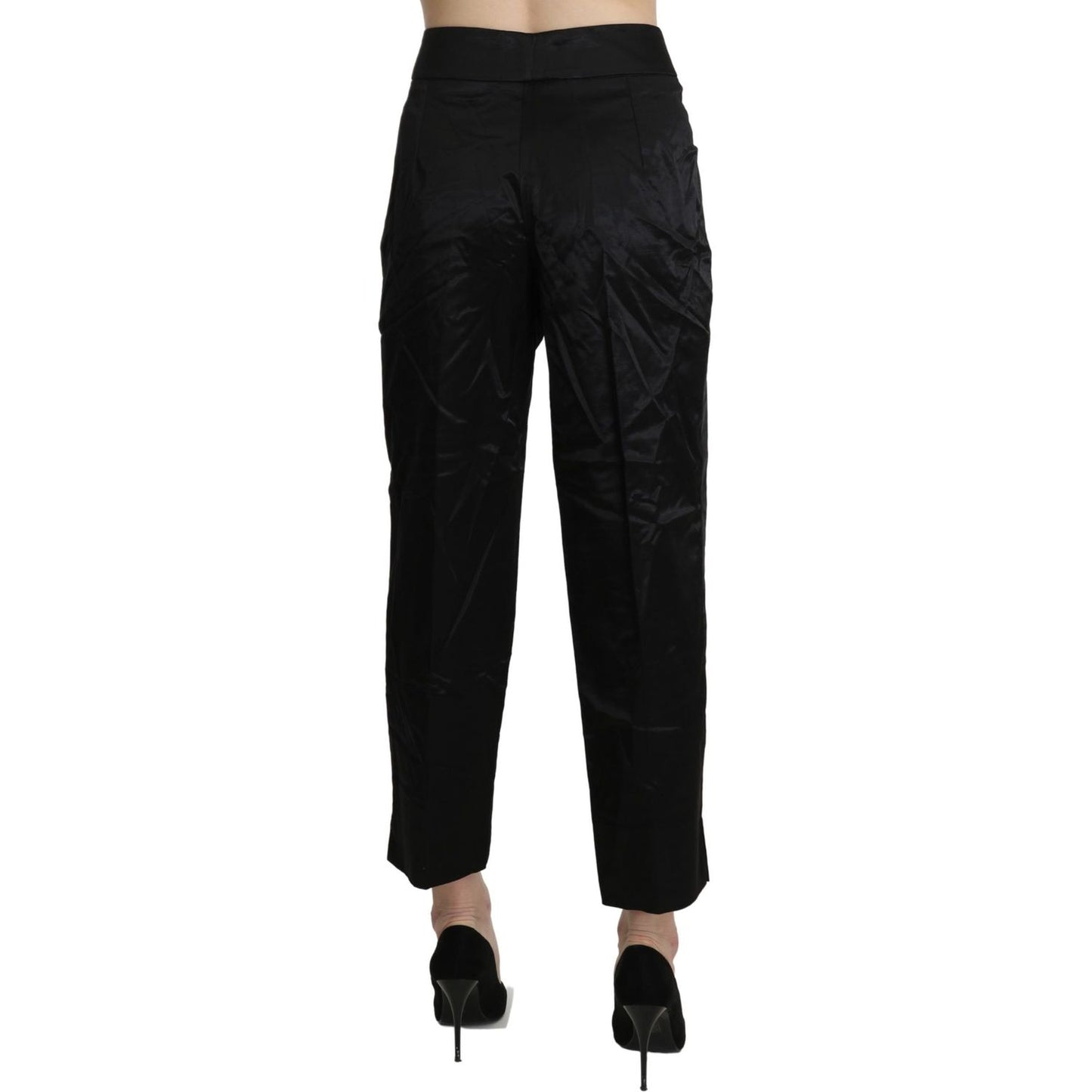 BENCIVENGA Elegant High Waist Cropped Pants Jeans & Pants BENCIVENGA Black