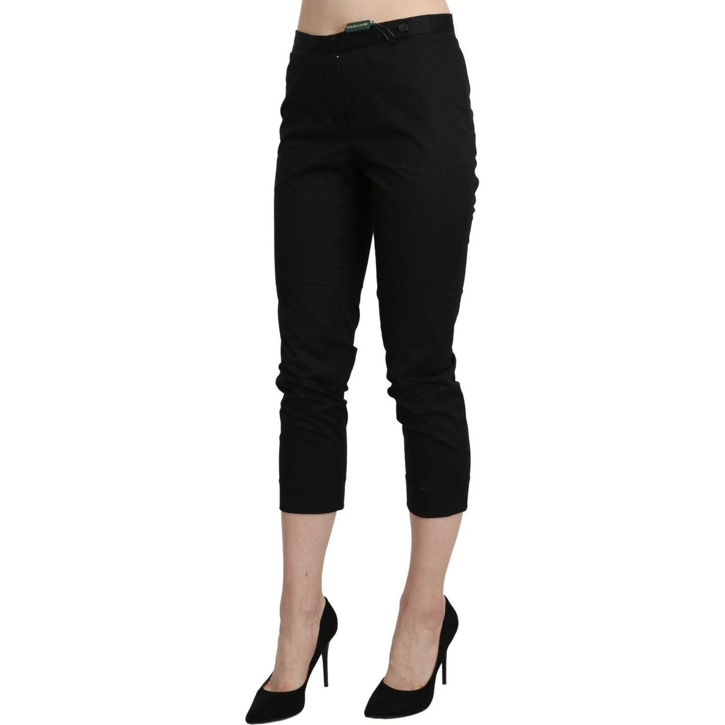 BENCIVENGA Elegant High Waist Skinny Cropped Pants Jeans & Pants BENCIVENGA Rosy Brown