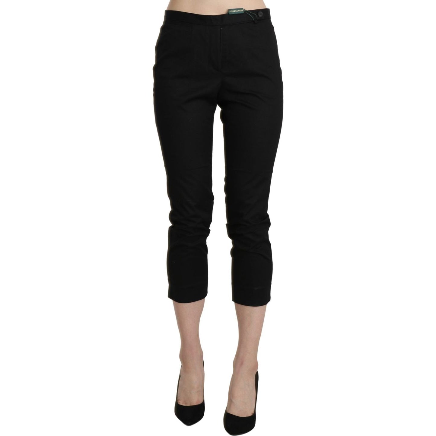 BENCIVENGA Elegant High Waist Skinny Cropped Pants Jeans & Pants BENCIVENGA Rosy Brown