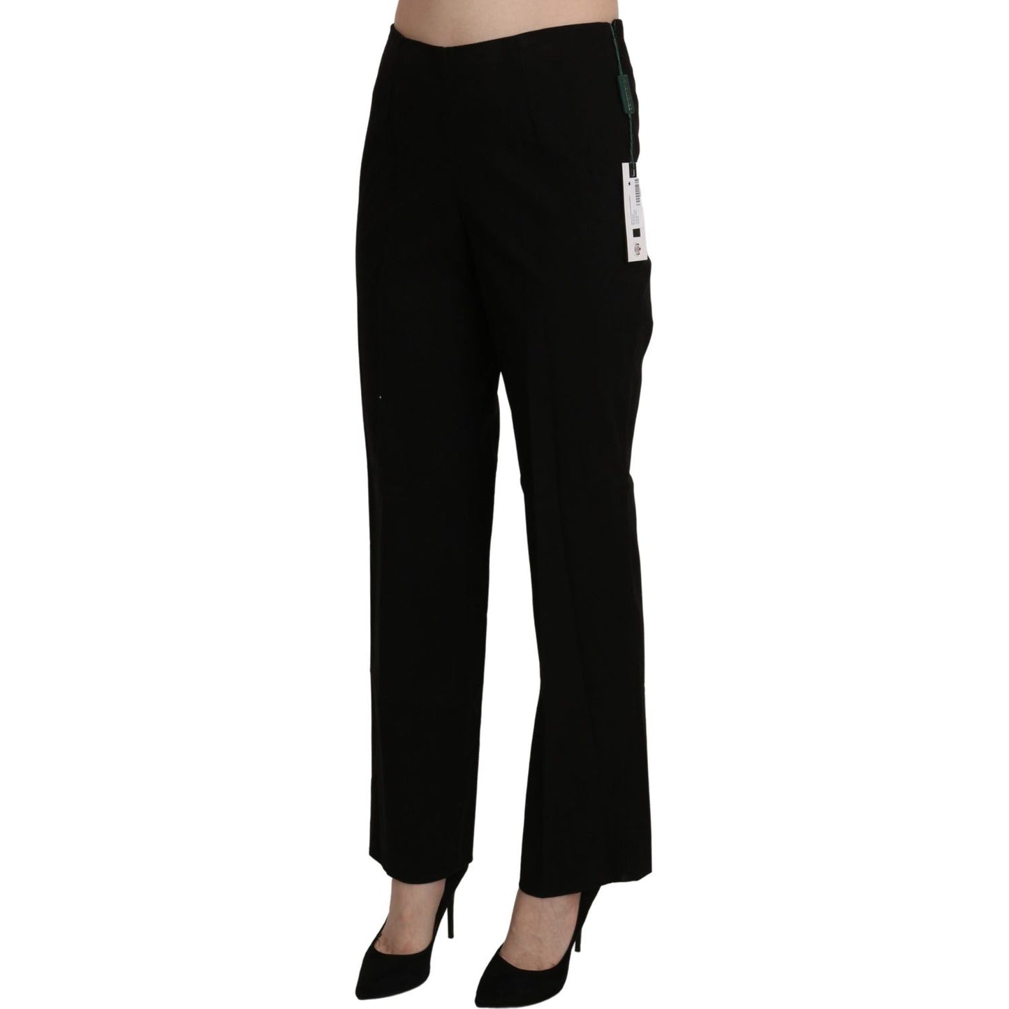 BENCIVENGA Elegant High Waist Straight Black Pants Jeans & Pants BENCIVENGA Black