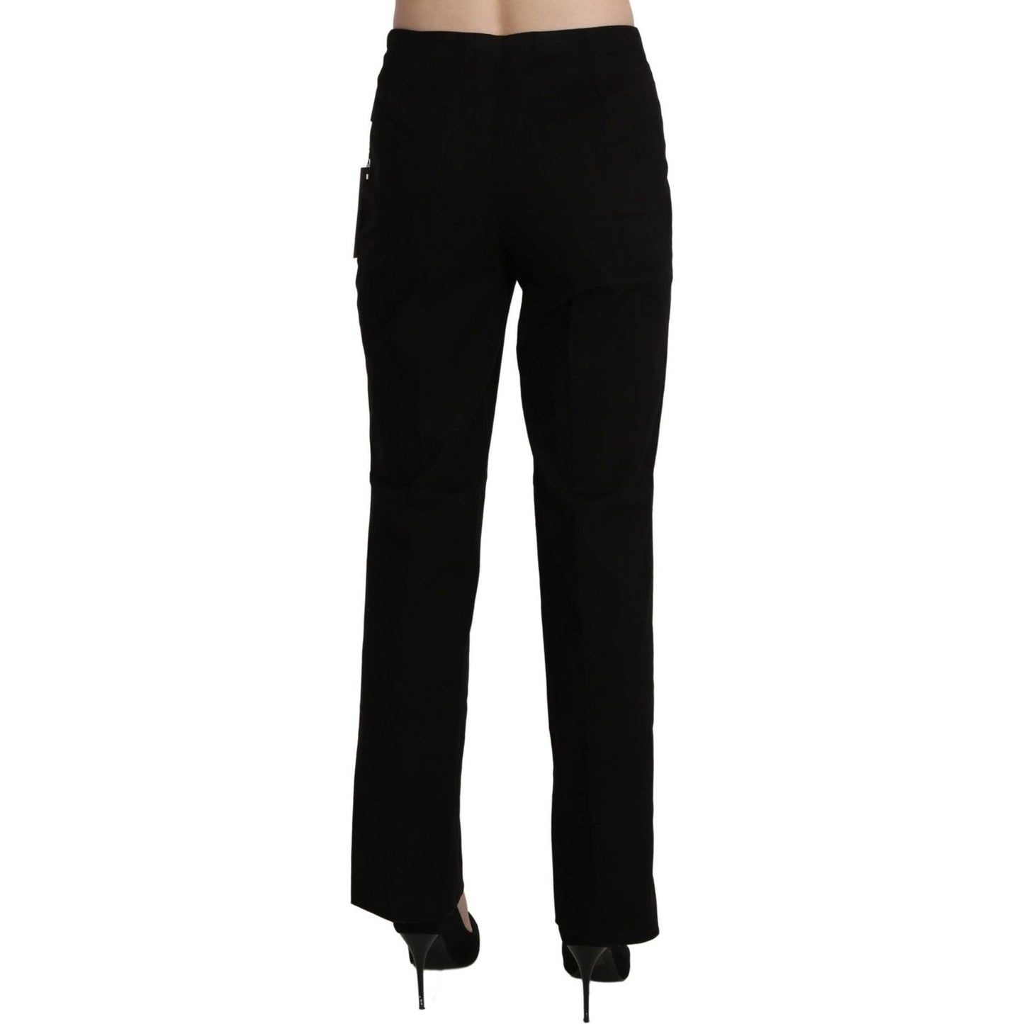 BENCIVENGA Elegant High Waist Straight Black Pants Jeans & Pants BENCIVENGA Black