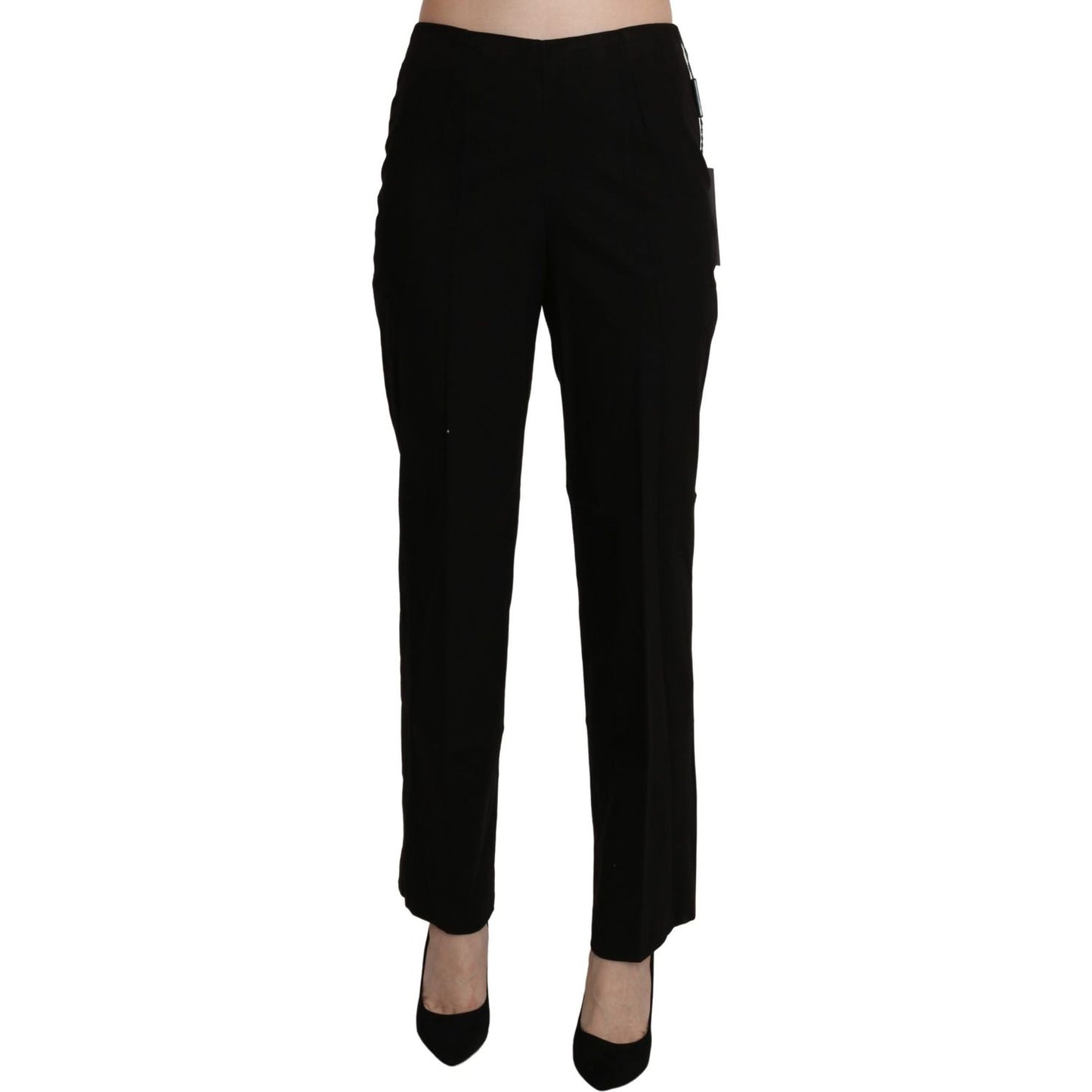 BENCIVENGA Elegant High Waist Straight Black Pants Jeans & Pants BENCIVENGA Black