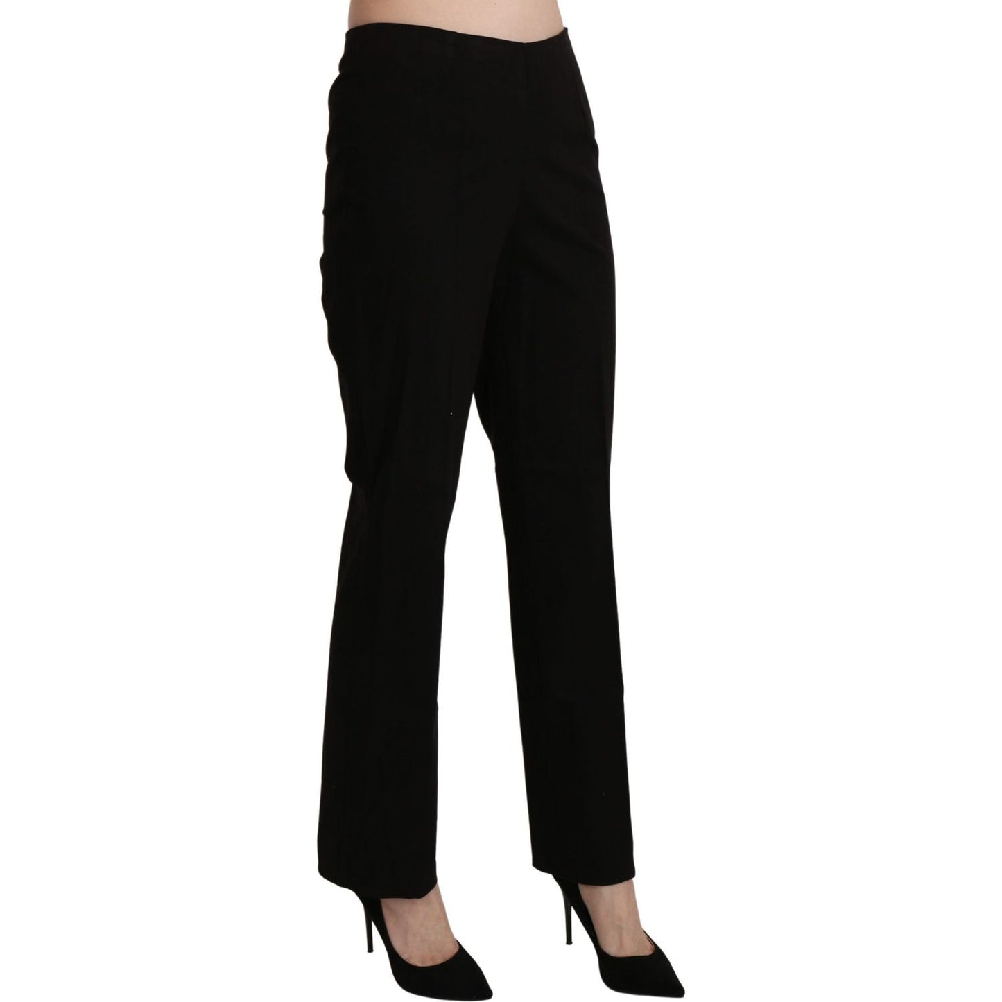 BENCIVENGA Elegant High Waist Straight Black Pants Jeans & Pants BENCIVENGA Black