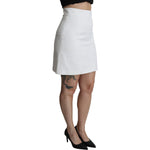 Dolce & Gabbana White Floral High Waist Mini Brocade Skirt 1445675 -40