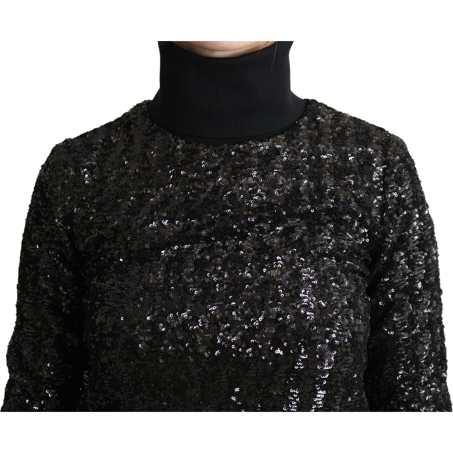Dolce & Gabbana Elegant Sequined Turtleneck Sweater Dolce & Gabbana Black