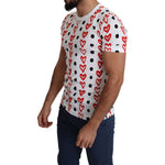 Dolce & Gabbana White Hearts Print Cotton Men Top T-shirt TSH5472-48
