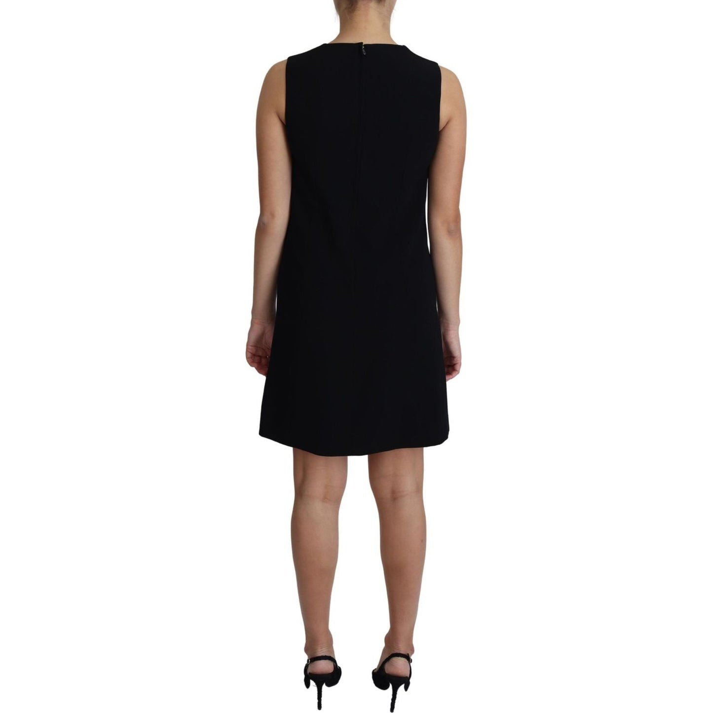Dolce & Gabbana Elegant Sleeveless Black A-Line Mini Dress Dolce & Gabbana Black