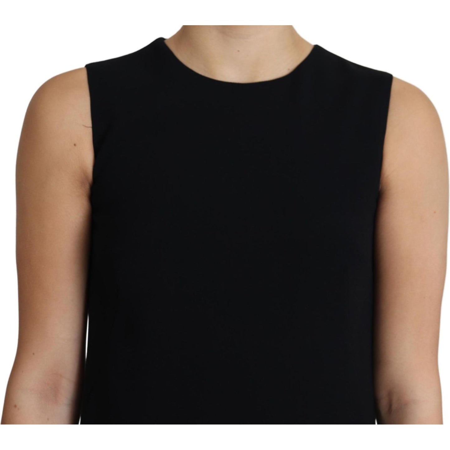 Dolce & Gabbana Elegant Sleeveless Black A-Line Mini Dress Dolce & Gabbana Rosy Brown