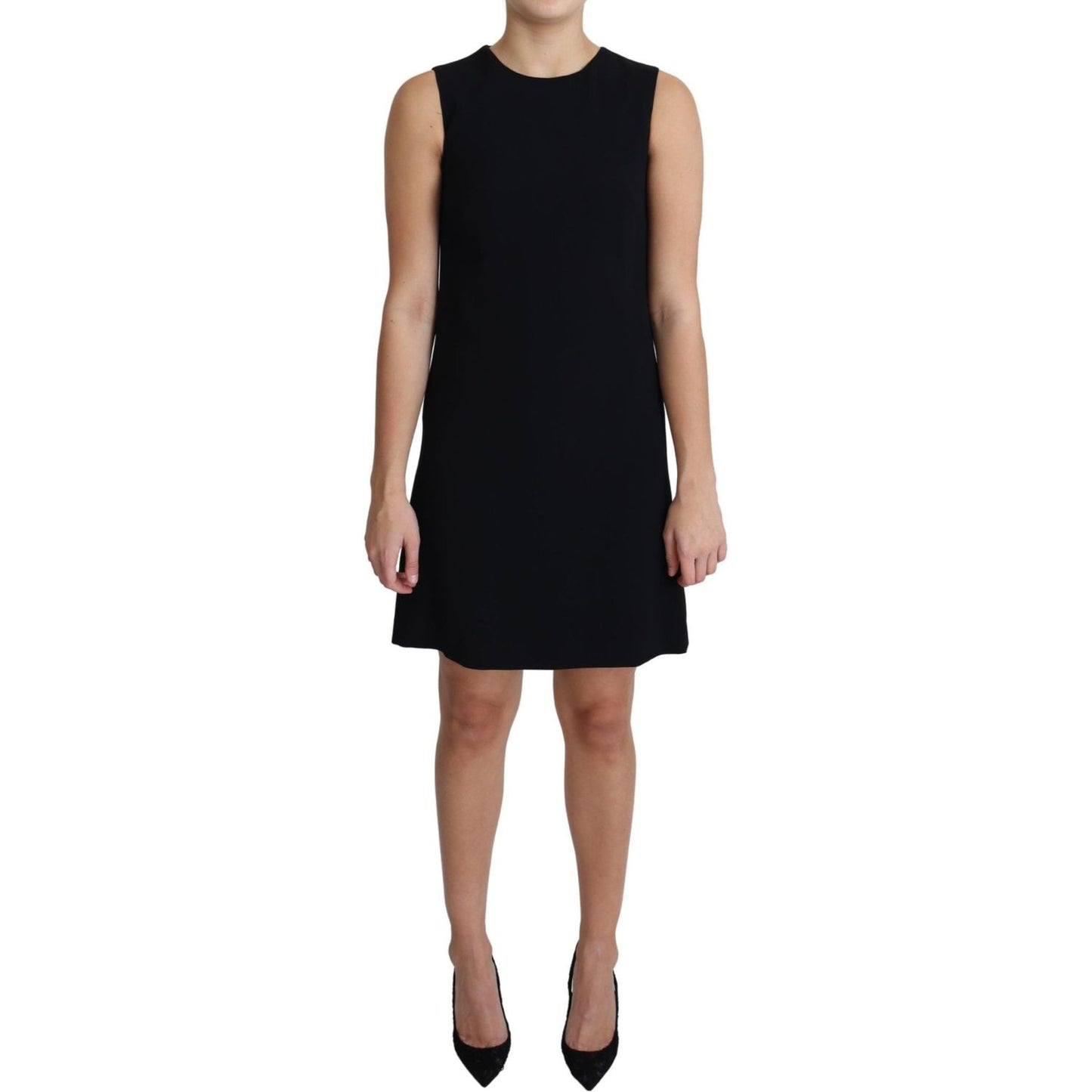 Dolce & Gabbana Elegant Sleeveless Black A-Line Mini Dress Dolce & Gabbana Rosy Brown