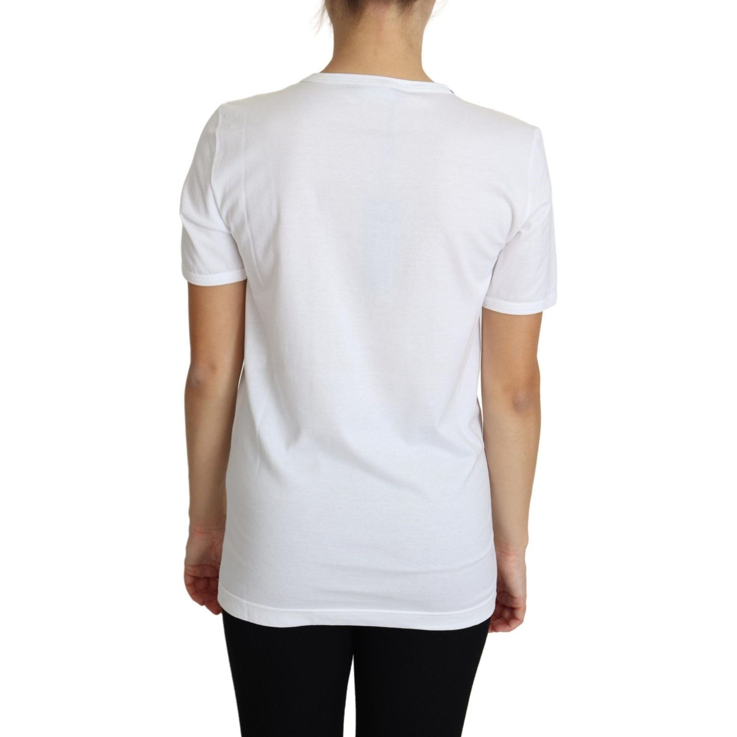 Dolce & Gabbana White San Valentino Heart Crystals T-shirt Top TSH5828-36