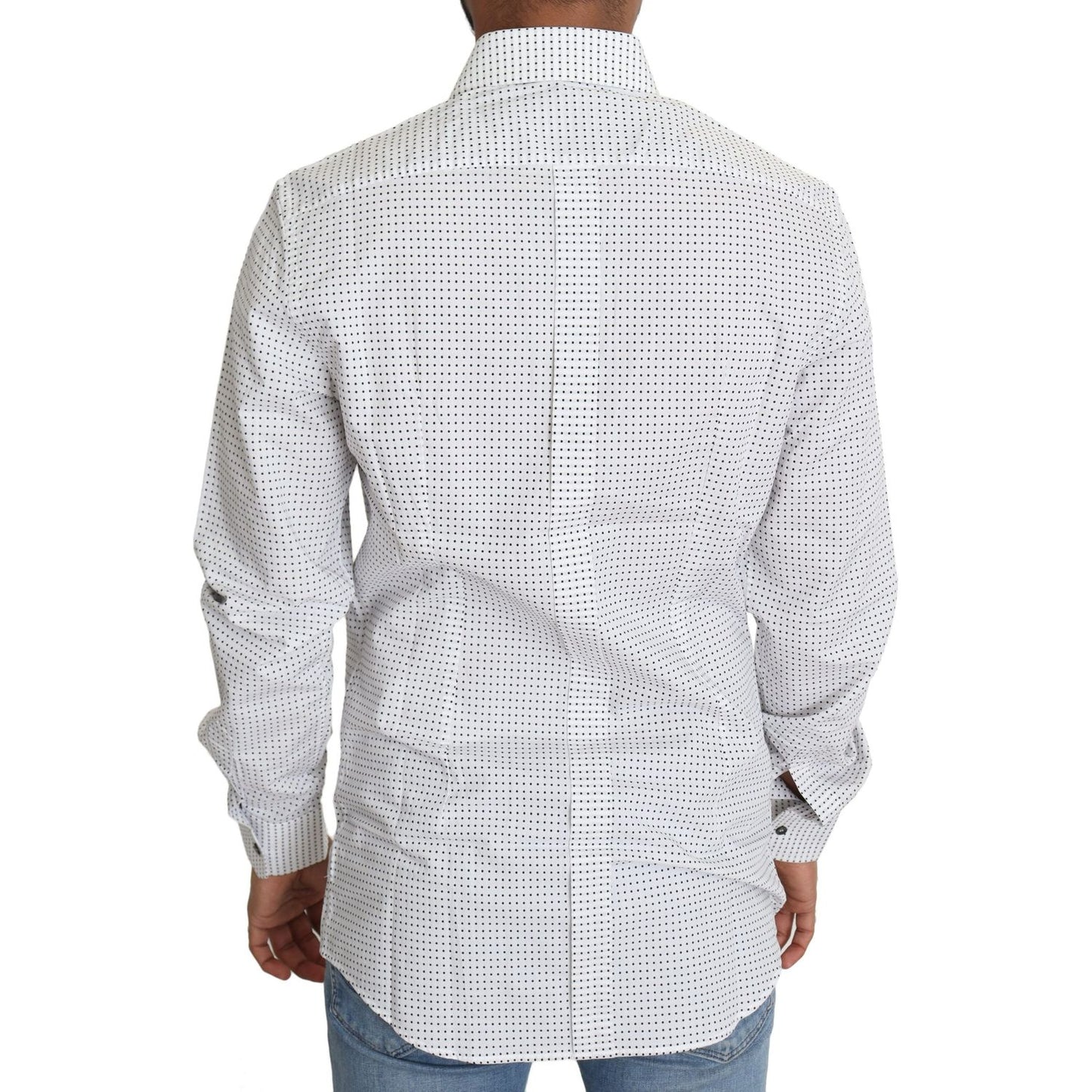 Dolce & Gabbana Black White Polka Dots Dress Shirt TSH5487-39