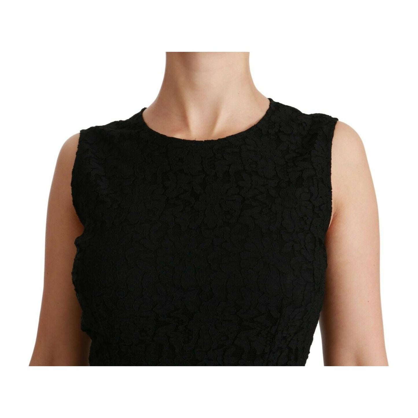 Dolce & Gabbana Elegant Floral Lace Brocade Mini Dress Dolce & Gabbana Black