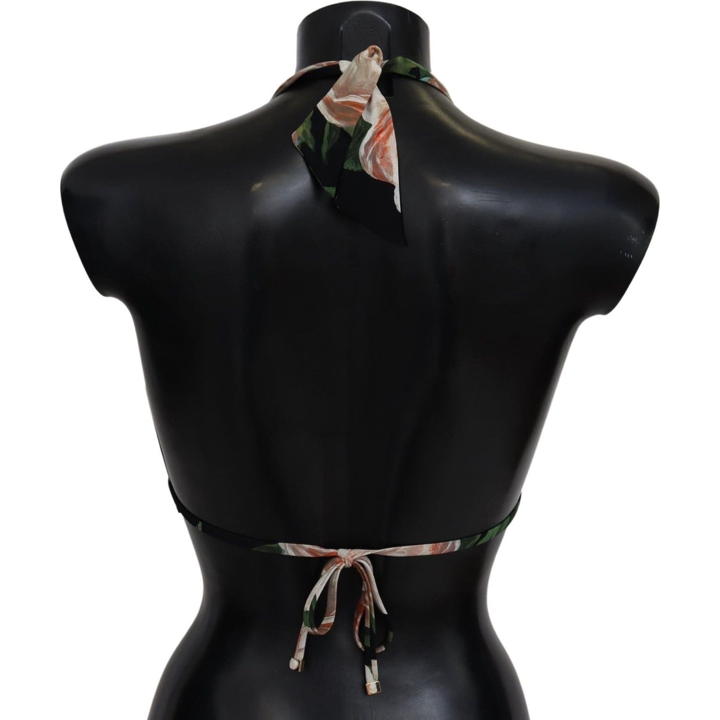Dolce & Gabbana Elegant Floral Print Bikini Top Dolce & Gabbana Black