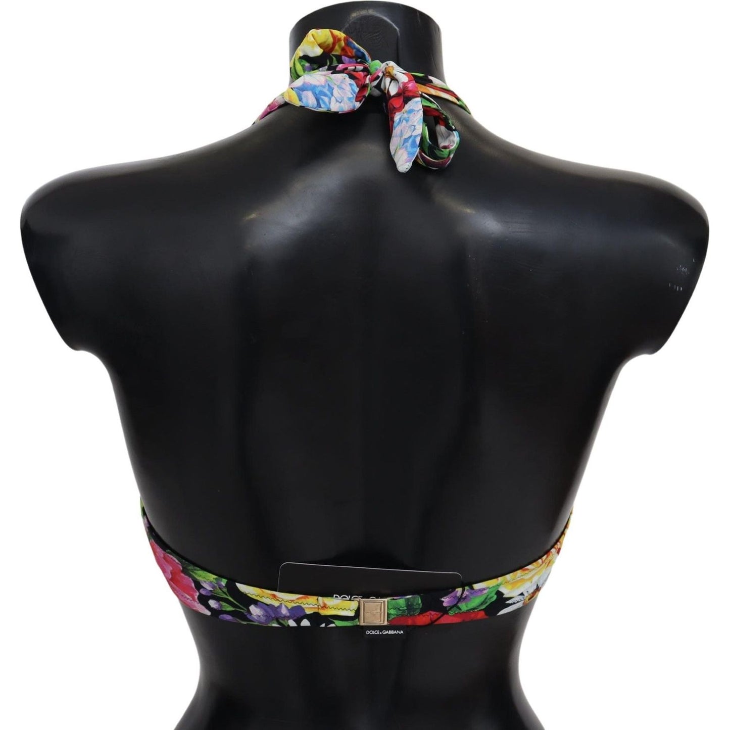 Dolce & Gabbana Floral Elegance High-End Bikini Top Dolce & Gabbana Black