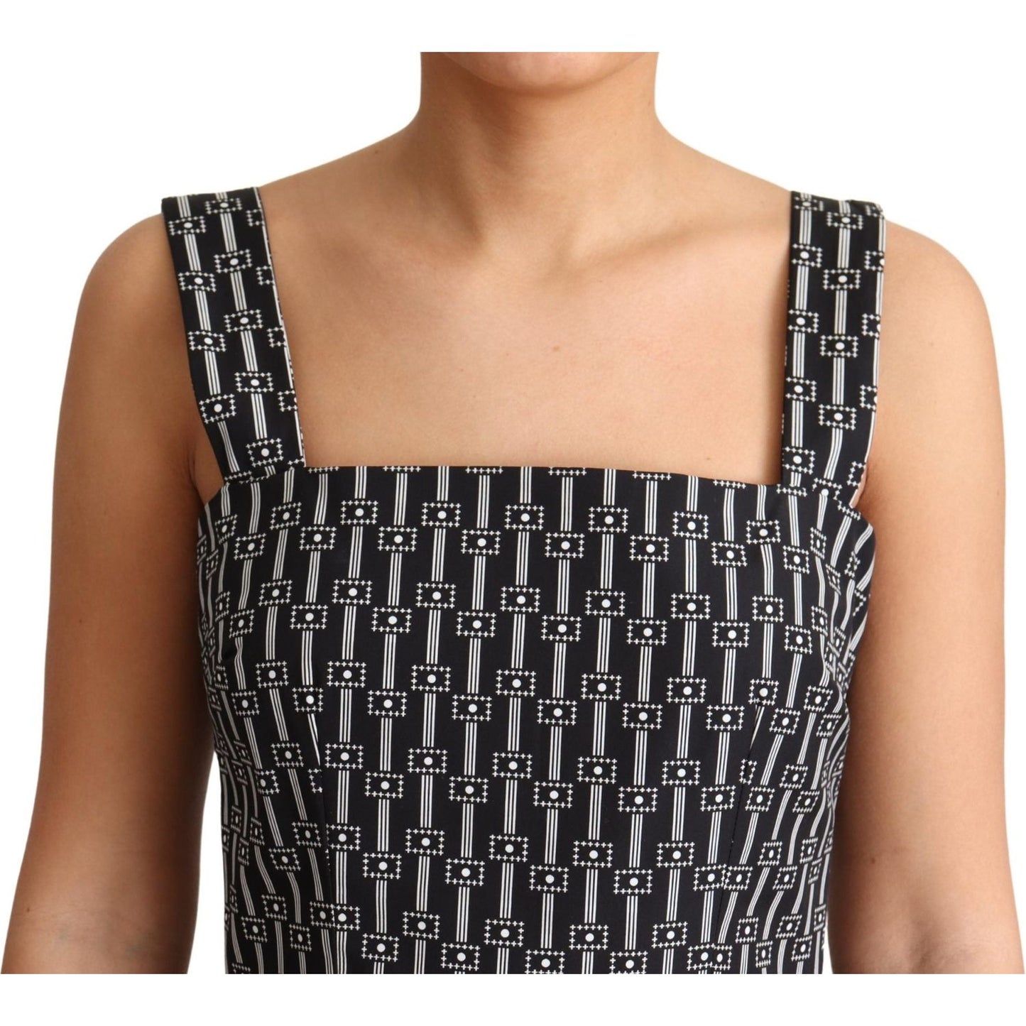 Dolce & Gabbana Elegant Sleeveless Geometric A-line Dress Dolce & Gabbana Rosy Brown